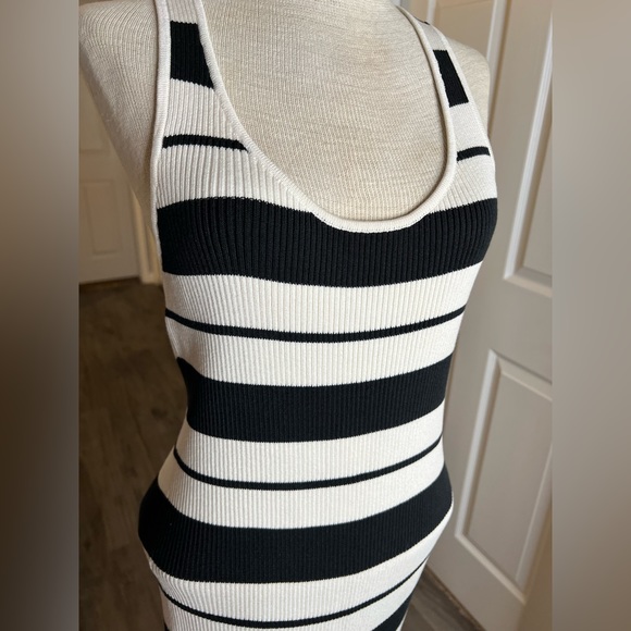 Jason Wu Striped Silk Blend Knit Bodycon Midi Dress, L - Picture 9 of 9